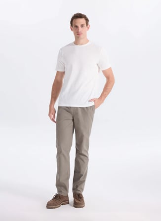 Gmg Fırenze Beyaz Erkek Slim Fit Flamlı T-Shirt GU26MSS03005