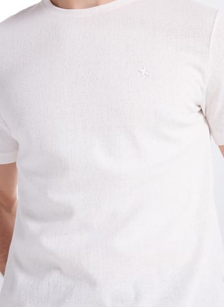 Gmg Fırenze Beyaz Erkek Slim Fit Flamlı T-Shirt GU26MSS03005