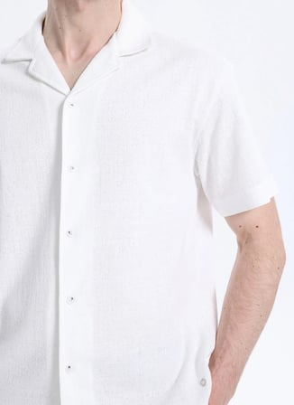 Gmg Fırenze Regular Fit Apaş Yaka Ekru Erkek Gömlek GU26MSS02203