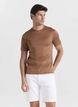 Gmg Fırenze Kahverengi Erkek Slim Fit T-Shirt GU26MSS03013