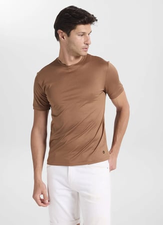 Gmg Fırenze Kahverengi Erkek Slim Fit T-Shirt GU26MSS03013