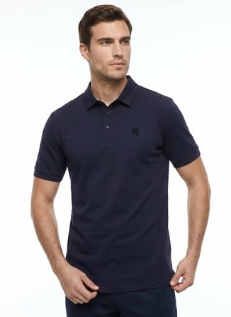 Gmg Fırenze Lacivert Erkek Slim Fit %100 Pamuk Polo T-Shirt GU26MSS03014