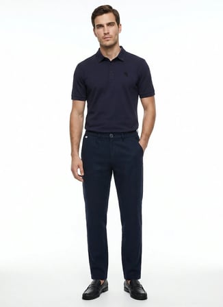 Gmg Fırenze Lacivert Erkek Slim Fit %100 Pamuk Polo T-Shirt GU26MSS03014