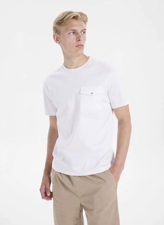 Beyaz Erkek %100 Pamuk Regular Fit T-Shirt GU26MSS03020