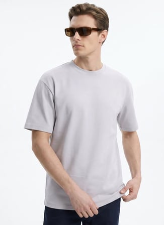 Gmg Fırenze Ekru Erkek Bisiklet Yaka Regular Fit T-Shirt GU26MSS03034