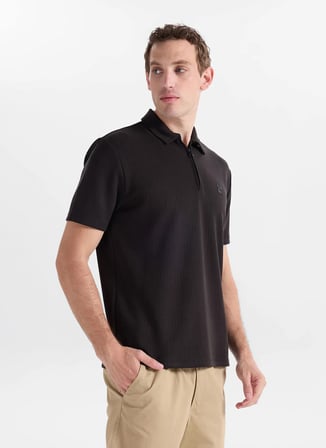 Gmg Fırenze Siyah Erkek Regular Fit Fitilli Desenli T-Shirt GU26MSS03045