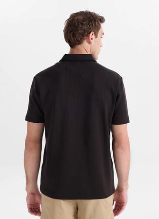 Gmg Fırenze Siyah Erkek Regular Fit Fitilli Desenli T-Shirt GU26MSS03045