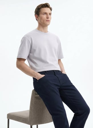 Gmg Fırenze Ekru Erkek Bisiklet Yaka Regular Fit T-Shirt GU26MSS03034