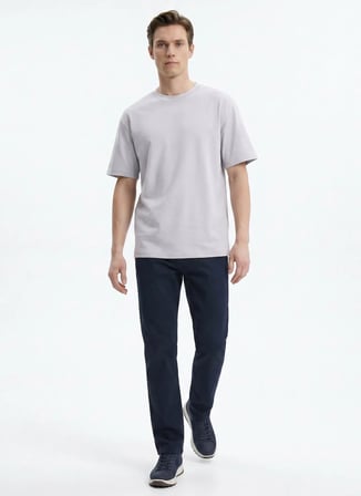 Gmg Fırenze Ekru Erkek Bisiklet Yaka Regular Fit T-Shirt GU26MSS03034
