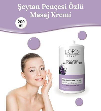  LORİN BEAUTY MOITURIZER MASSAGE CREAM ŞEYTAN PENÇESİ ÖZLÜ MASAJ KREMİ 200 ML 