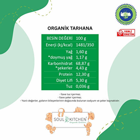 Organik Tarhana 500 g (İlave Tuzsuz)