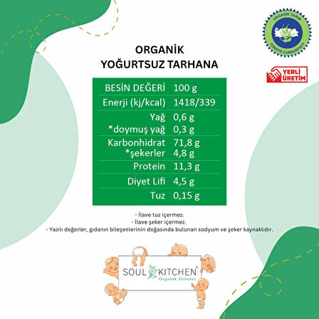 Organik Yoğurtsuz Tarhana 500 g (Vegan) (İlave Tuzsuz)