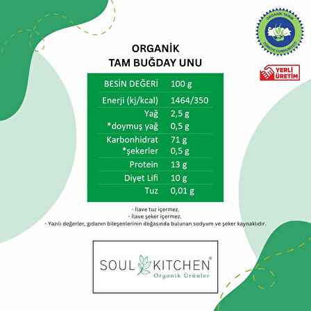 Organik Tam Buğday Unu 1000 g