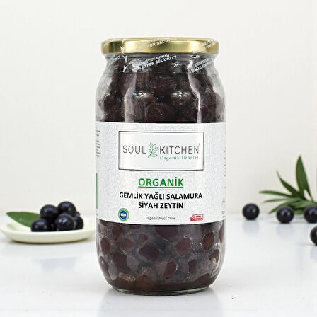 Organik Gemlik Yağlı Salamura Siyah Zeytin 700 g