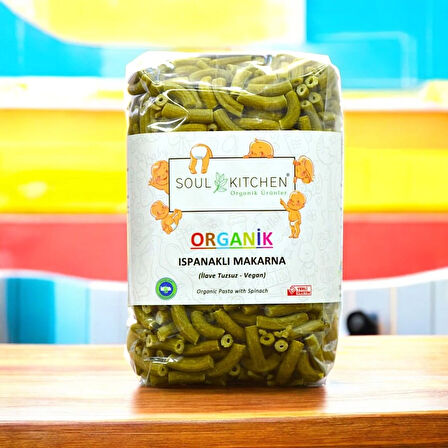 Organik Ispanaklı Makarna 330 g (İlave Tuzsuz) (Vegan)