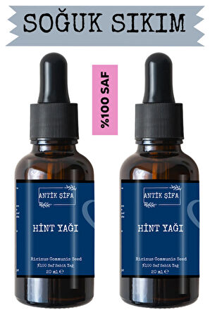 Hint Yağı (2X20ML)- %100 Seyreltilmemiş, Doğal Saf Soğuk Sıkım Hint Yağı