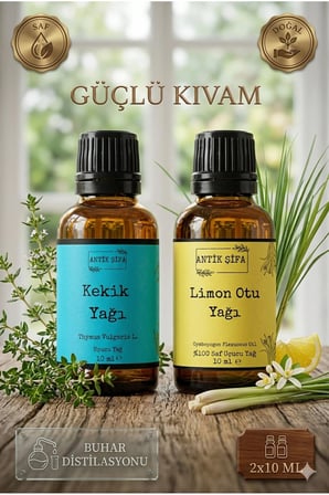 kekik yağı ve limon otu uçucu yağı (10ml+10 ml) -  limon otu, kekik yağı doğal uçucu