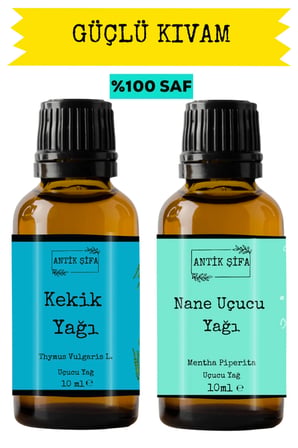 kekik yağı ve nane uçucu yağı (10ml+10 ml) -  nane, kekik yağı doğal uçucu