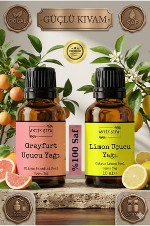 greyfurt yağı ve limon uçucu yağı (10ml+10 ml) -  greyfurt limon yağı