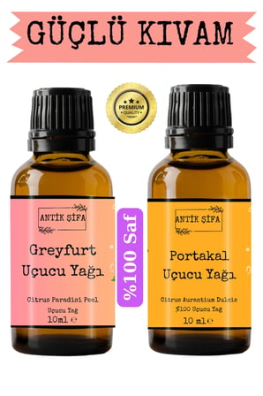 greyfurt yağı ve portakal uçucu yağı (10ml+10 ml) -  greyfurt portakal yağı