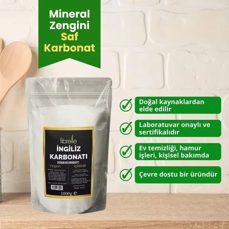 Ingiliz Karbonatı 1kg(1000G) / Yenilebilir/ Katkısız / Doğal / Vegan / Içilebilir -