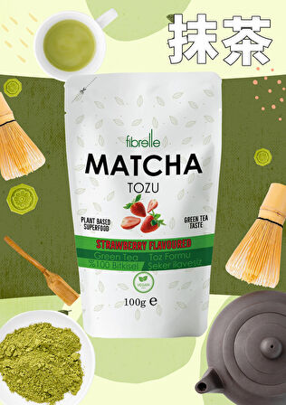 Fibrelle Matcha Çilek Aromalı 100g