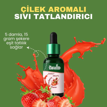 Fibrelle Çilek Aromalı Sıvı Tatlandırıcı 30 ml