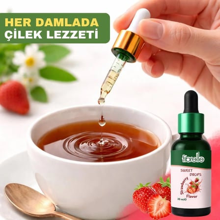 Fibrelle Çilek Aromalı Sıvı Tatlandırıcı 30 ml