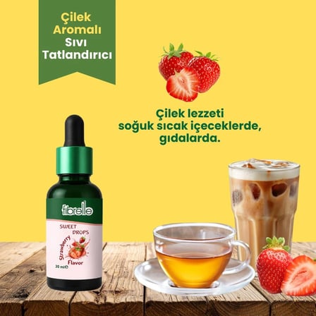 Fibrelle Çilek Aromalı Sıvı Tatlandırıcı 30 ml