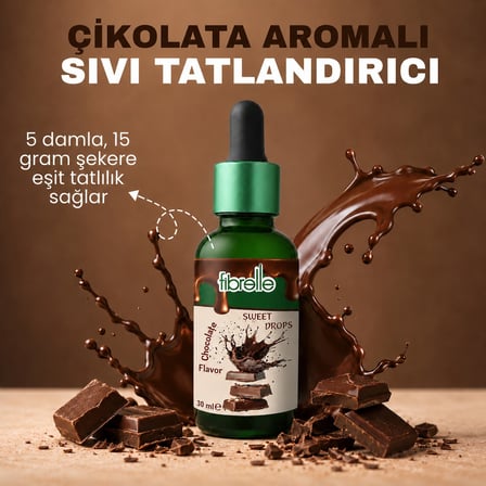 Fibrelle Çikolata Aromalı Sıvı Tatlandırıcı - 30ml