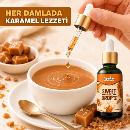 Fibrelle Karamel Aromalı Sıvı Tatlandırıcı - 30ml