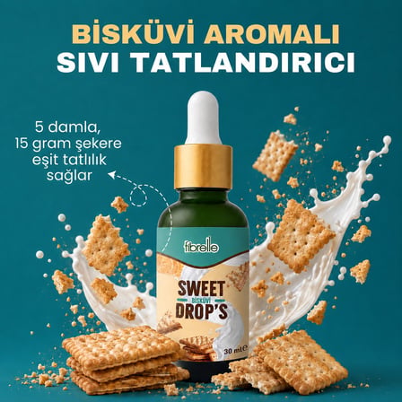 Fibrelle Bisküvi Aromalı Sıvı Tatlandırıcı - 30ml