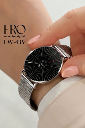 Fro LW43 Silver Kasa 43 mm Silver Çelik Hasır Kordon Akıllı Saat