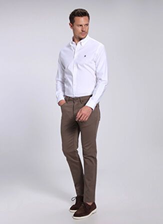 Brooks Brothers Normal Bel Düz Paça Slim Fit Vizon Erkek Pantolon BBFW24MPT001