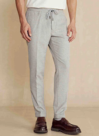 Brooks Brothers Normal Bel Duble Paça Standart Gri Erkek Pantolon BBFW24MPT015