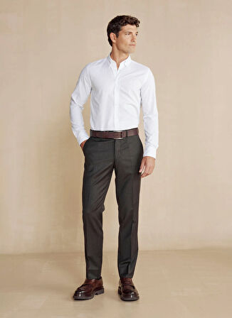 Brooks Brothers Normal Bel Normal Paça Standart Kahve Erkek Pantolon BBFW24MPT007
