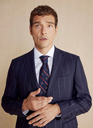 Brooks Brothers Normal Bel Slim Fit Lacivert Melanj Erkek Takım Elbise BBFW24MSU005