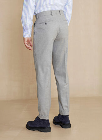 Brooks Brothers Normal Bel Duble Paça Standart Gri Erkek Pantolon BBFW24MPT006