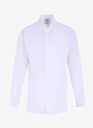 Brooks Brothers Slim Fit İtalyan Yaka Beyaz Erkek Gömlek BBFW24MSH003