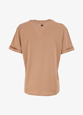 Brooks Brothers Bisiklet Yaka Deve Tüyü Kadın T-Shirt BBFW24FTS001