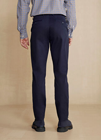 Brooks Brothers Normal Bel Normal Paça Regular Fit Lacivert Erkek Pantolon Uzun Dilli Parça Boya Chino Pantolo