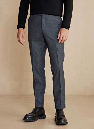 Brooks Brothers Normal Bel Duble Paça Slim Fit Lacivert Erkek Pantolon BBFW24MPT023