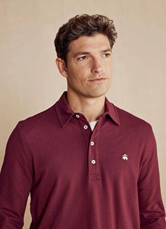 Brooks Brothers Bordo Erkek Polo T-Shirt BBFW24MTS001