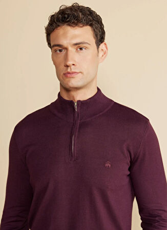 Brooks Brothers Bato Yaka Standart Bordo Erkek Kazak BBFW24MKL026