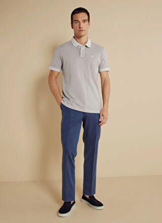 Brooks Brothers Polo Yaka Gri Erkek T-Shirt BBSS25MTS003
