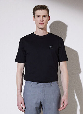 Brooks Brothers Bisiklet Yaka Siyah Erkek T-Shirt BBSS25MTS004