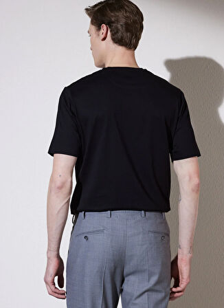 Brooks Brothers Bisiklet Yaka Siyah Erkek T-Shirt BBSS25MTS004