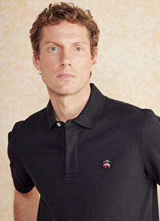 Brooks Brothers Polo Yaka Siyah Erkek T-Shirt BBSS25MTS010