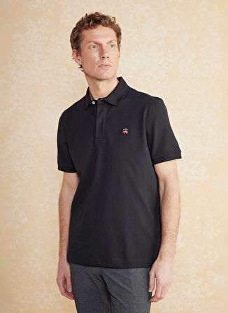Brooks Brothers Polo Yaka Siyah Erkek T-Shirt BBSS25MTS010