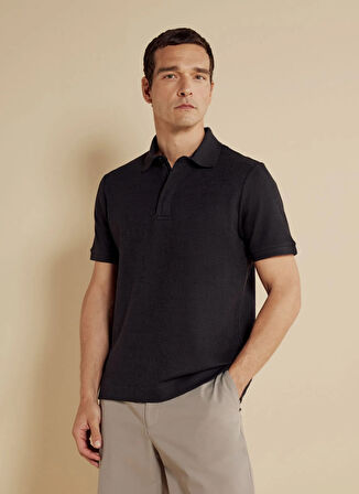 Brooks Brothers Polo Yaka Siyah Erkek T-Shirt BBSS25MTS013